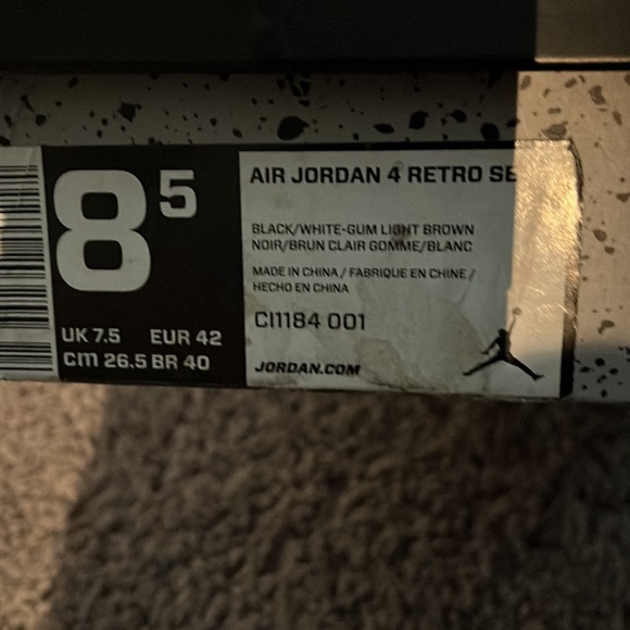 Jordan 4 Black Lazer Gum! Size 8.5M - Picture 4 of 5